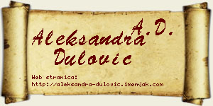 Aleksandra Dulović vizit kartica